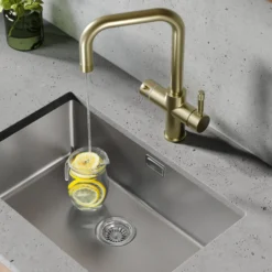 Vellamo Aura 4-in-1 Instant Boiling Water Tap with Knurled Handles & Spout, Boiler, Chiller & Filter