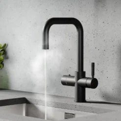 Vellamo Aura 4-in-1 Instant Boiling Water Tap with Knurled Handles & Spout, Boiler & Filter