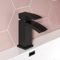 Vellamo City Basin Mixer Tap & Waste - Matt Black