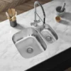 Vellamo Classic 1.5 Bowl Undermount Stainless Steel Kitchen Sink & Waste Kit with Reversible Half Bowl - 595 x 460mm