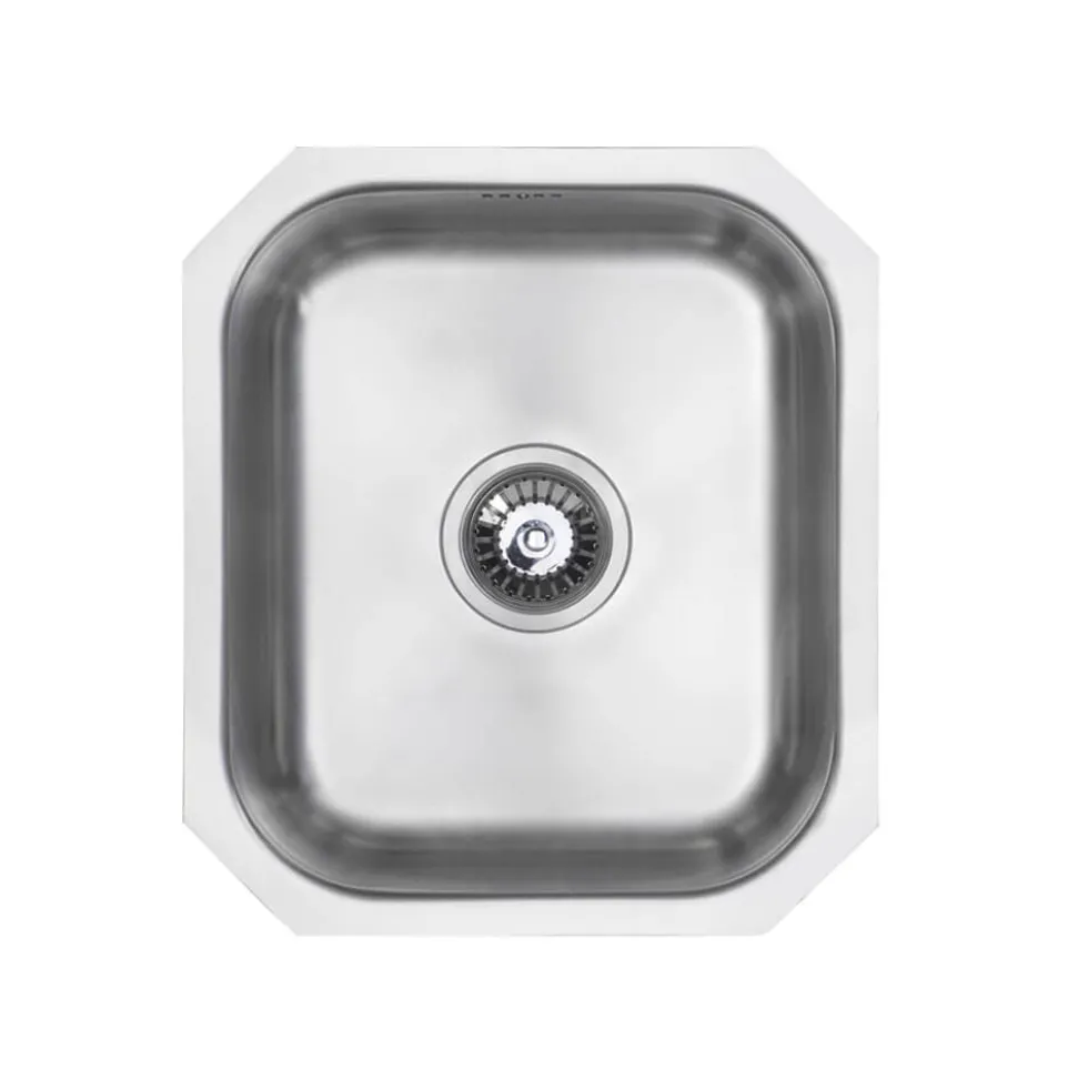 Vellamo Classic Compact 1 Bowl Undermount Stainless Steel Kitchen sink & Waste Kit - 380 x 440mm