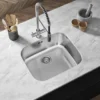 Vellamo Classic Large 1 Bowl Undermount Stainless Steel Kitchen Sink & Waste Kit - 530 x 450mm