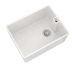 Vellamo Composite White Belfast Kitchen Sink & Waste - 595 x 455mm
