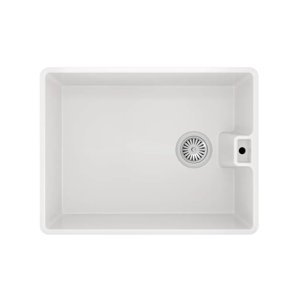 Vellamo Composite White Belfast Kitchen Sink & Waste - 595 x 455mm