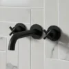 Vellamo Cross Matt Black Crosshead Wall Mounted Tap & Easy Installation Kit