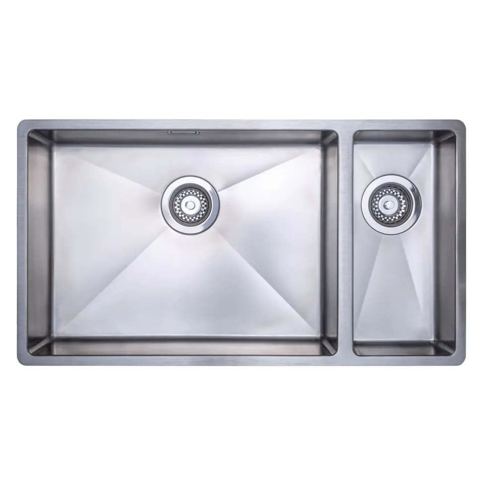 Vellamo Designer 1.5 Bowl Inset/Undermount Stainless Steel Kitchen Sink & Waste Kit - 800 x 440mm