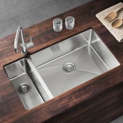 Vellamo Designer 1.5 Bowl Inset/Undermount Stainless Steel Kitchen Sink & Waste Kit - 800 x 440mm