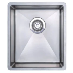 Vellamo Designer Compact Single Bowl Inset/Undermount Stainless Steel Kitchen sink & Waste Kit - 380 x 440mm