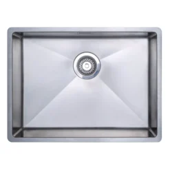 Vellamo Designer Large Single Bowl Inset/Undermount Stainless Steel Kitchen Sink & Waste Kit - 590 x 440mm