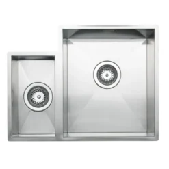 Vellamo Edge 1.5 Bowl Inset/Undermount Brushed Stainless Steel Kitchen Sink & Waste - 560 x 430mm