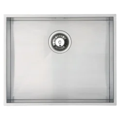 Vellamo Edge 1 Bowl Inset/Undermount Stainless Steel Kitchen Sink & Waste Kit - 530 x 430mm