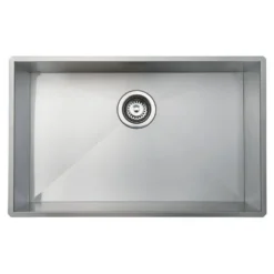 Vellamo Edge Extra Large 1 Bowl Inset/Undermount Stainless Steel Kitchen Sink & Waste Kit - 730 x 430mm