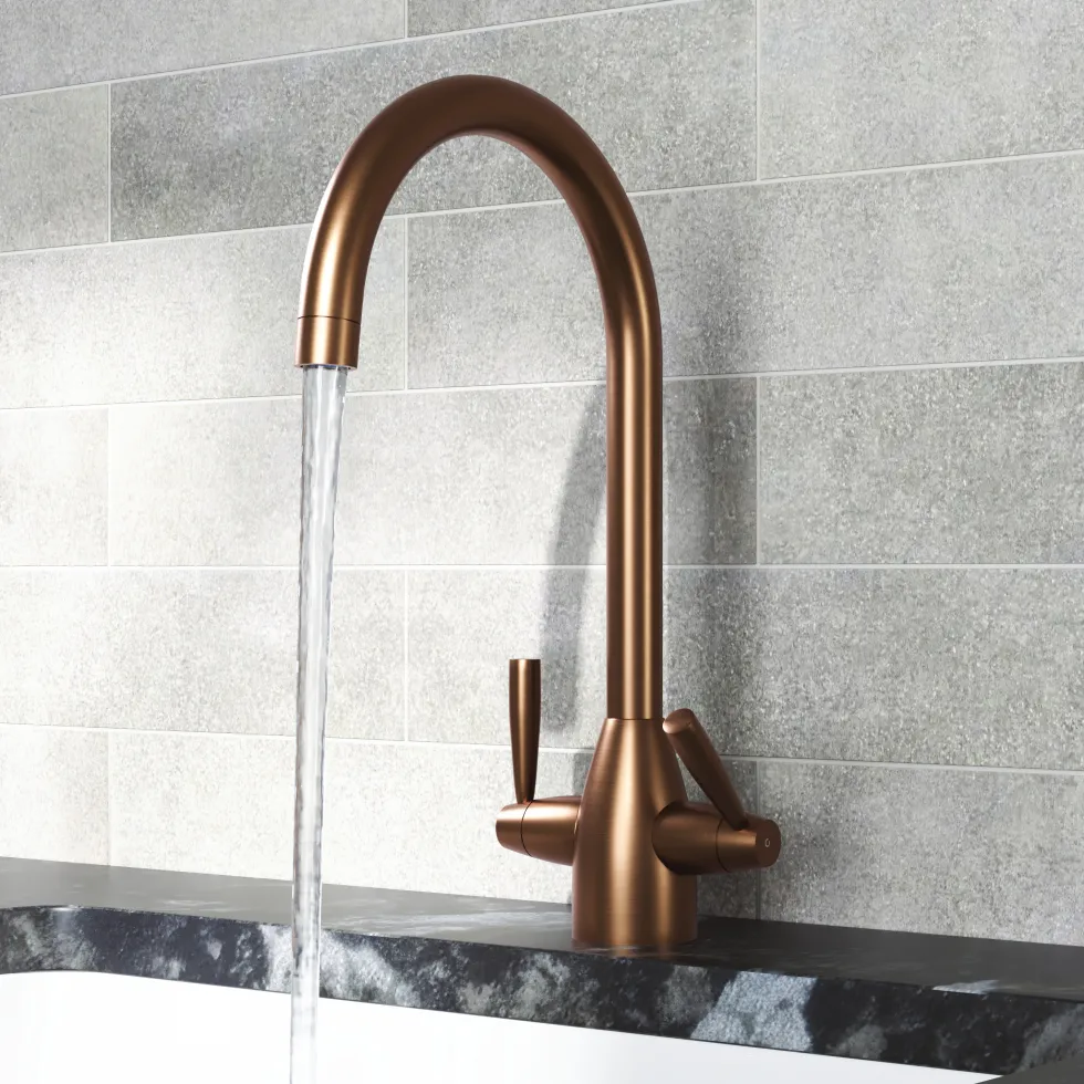 Vellamo Hero Twin Lever Mono Kitchen Mixer Tap