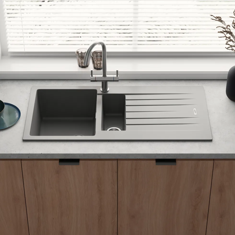 Vellamo Horizon 1.5 Bowl Granite Composite Kitchen Sink & Waste - 1000 x 500mm