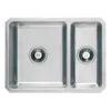 Vellamo Horizon 1.5 Bowl Undermount Stainless Steel Kitchen Sink & Waste Kit with Reversible Half Bowl - 600 x 450mm