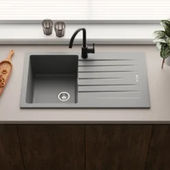 Vellamo Horizon Compact 1 Bowl Granite Composite Kitchen Sink & Waste - 860 x 500mm