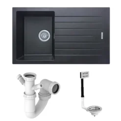 Vellamo Horizon Compact 1 Bowl Granite Composite Kitchen Sink & Waste - 860 x 500mm