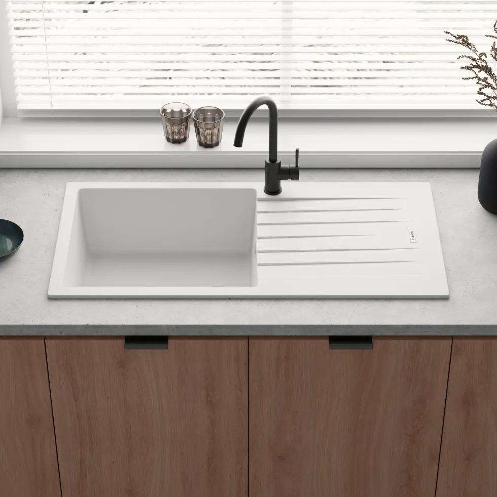 Vellamo Horizon Large Single Bowl Granite Composite Kitchen Sink & Waste - 1000 x 500mm