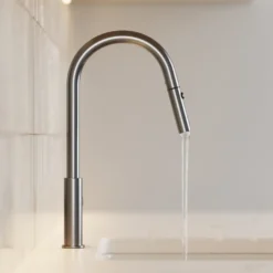 Vellamo Kara Pull Out Spray Single Lever Mono Kitchen Mixer Tap