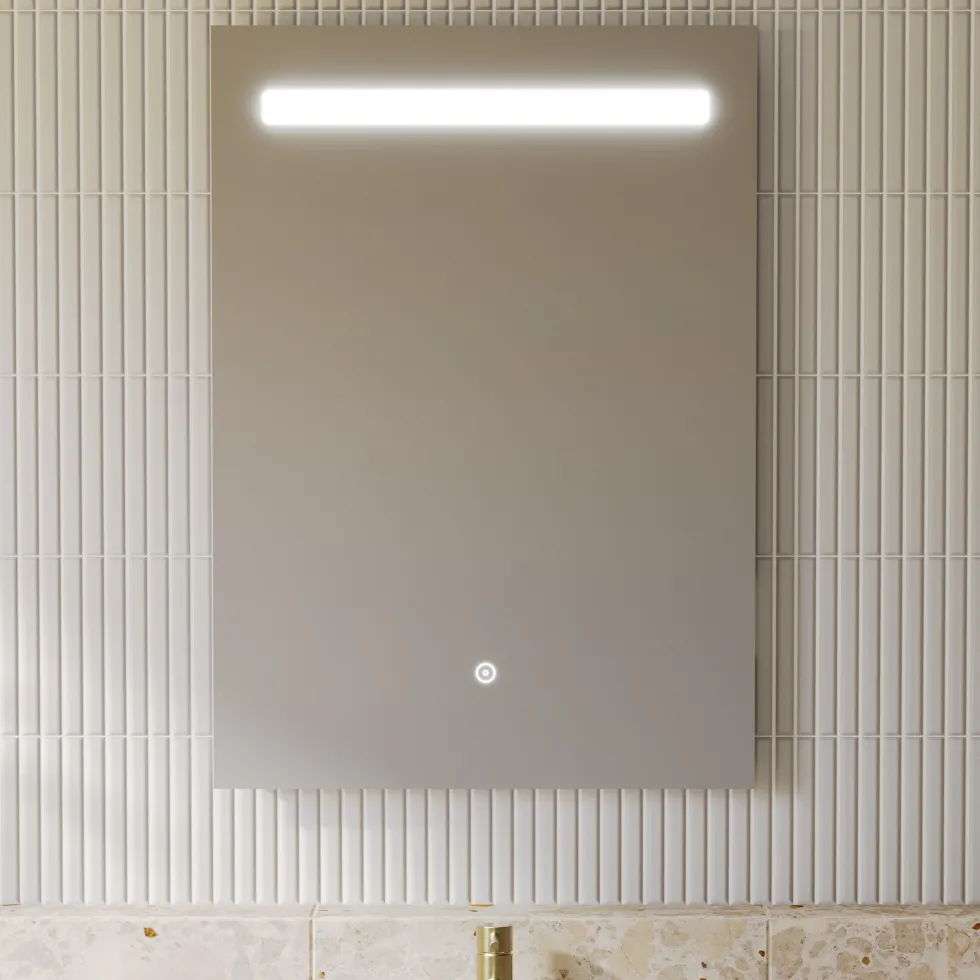 Vellamo LED Illuminated Bathroom Mirror with Demister Pad & Shaver Socket - 500 x 700mm