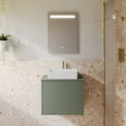 Vellamo LED Illuminated Bathroom Mirror with Demister Pad & Shaver Socket - 500 x 700mm