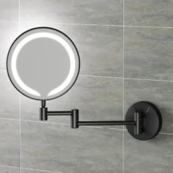 Vellamo LED Illuminated Round Magnifying Wall Mirror with Pull Out Magnetic Sensor - 200mm