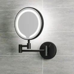 Vellamo LED Illuminated Round Magnifying Wall Mirror with Pull Out Magnetic Sensor - 200mm