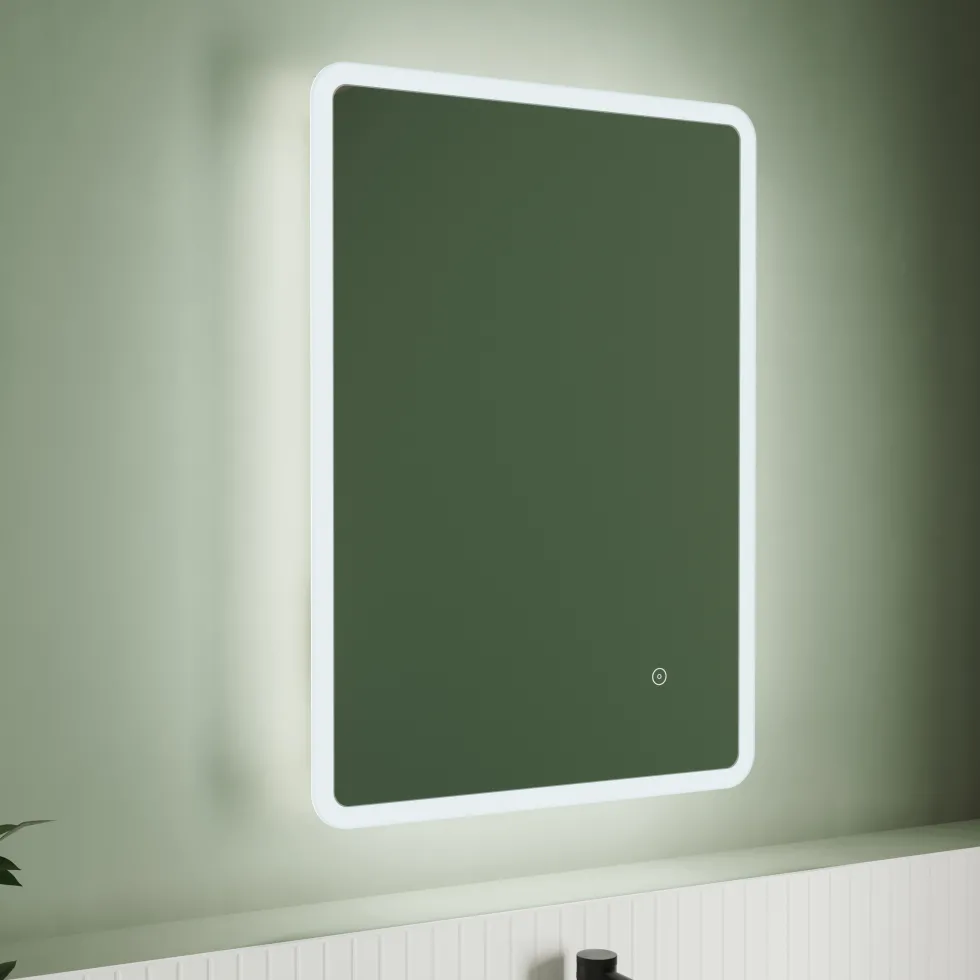 Vellamo LED Illuminated Universal Bathroom Mirror with Demister Pad - 500 x 700mm