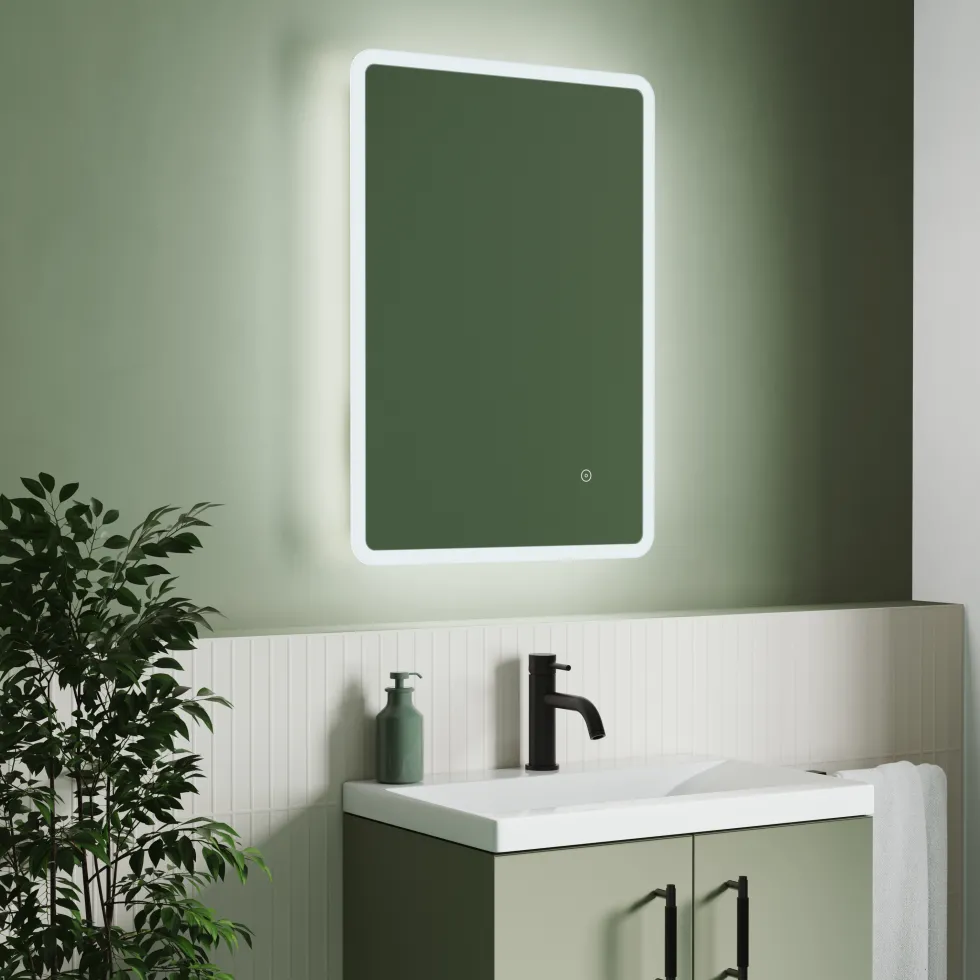Vellamo LED Illuminated Universal Bathroom Mirror with Demister Pad - 500 x 700mm
