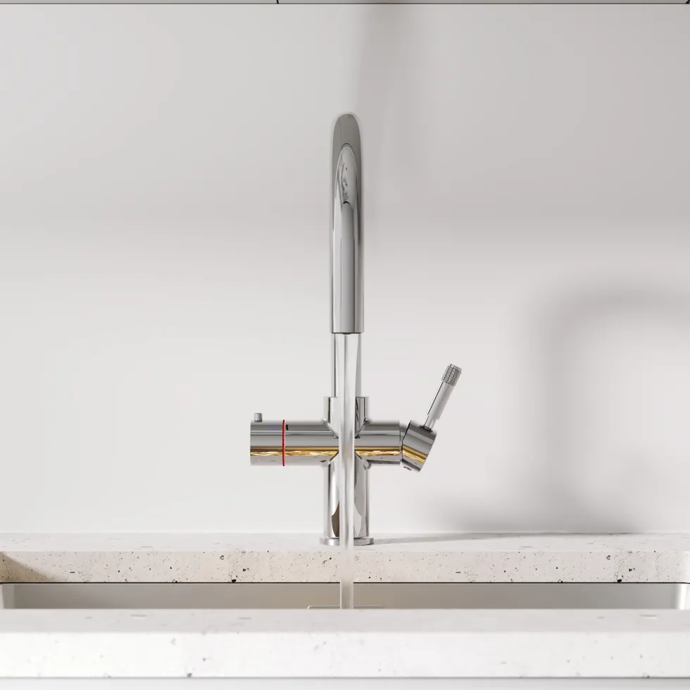 Vellamo Luna 4-in-1 Pull Out Instant Boiling Water Tap with Boiler & Filter