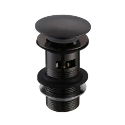 Vellamo Matt Black Dome Clicker Basin Waste - Slotted