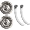 Vellamo 90mm Chrome 1.5 & 2 Bowl Kitchen Sink Strainer Wastes with Two Round Overflows