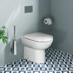 Vellamo Modern D-Shaped Back to Wall Toilet with Soft Close Seat