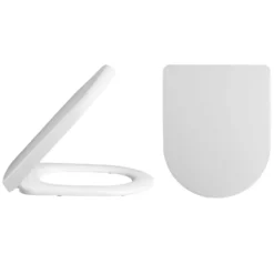 Vellamo Modern D-Shaped Comfort Height Back to Wall Toilet with Soft Close Seat
