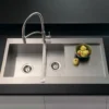 Vellamo Peak 1.5 Bowl Satin Stainless Steel Sink & Waste with Reversible Drainer - 1000 x 500mm