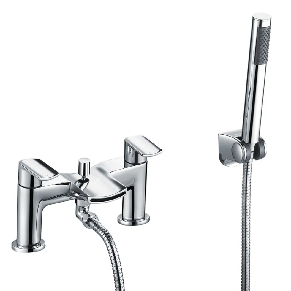 Vellamo Poise Mono Basin Mixer & Bath Shower Mixer with Shower Kit
