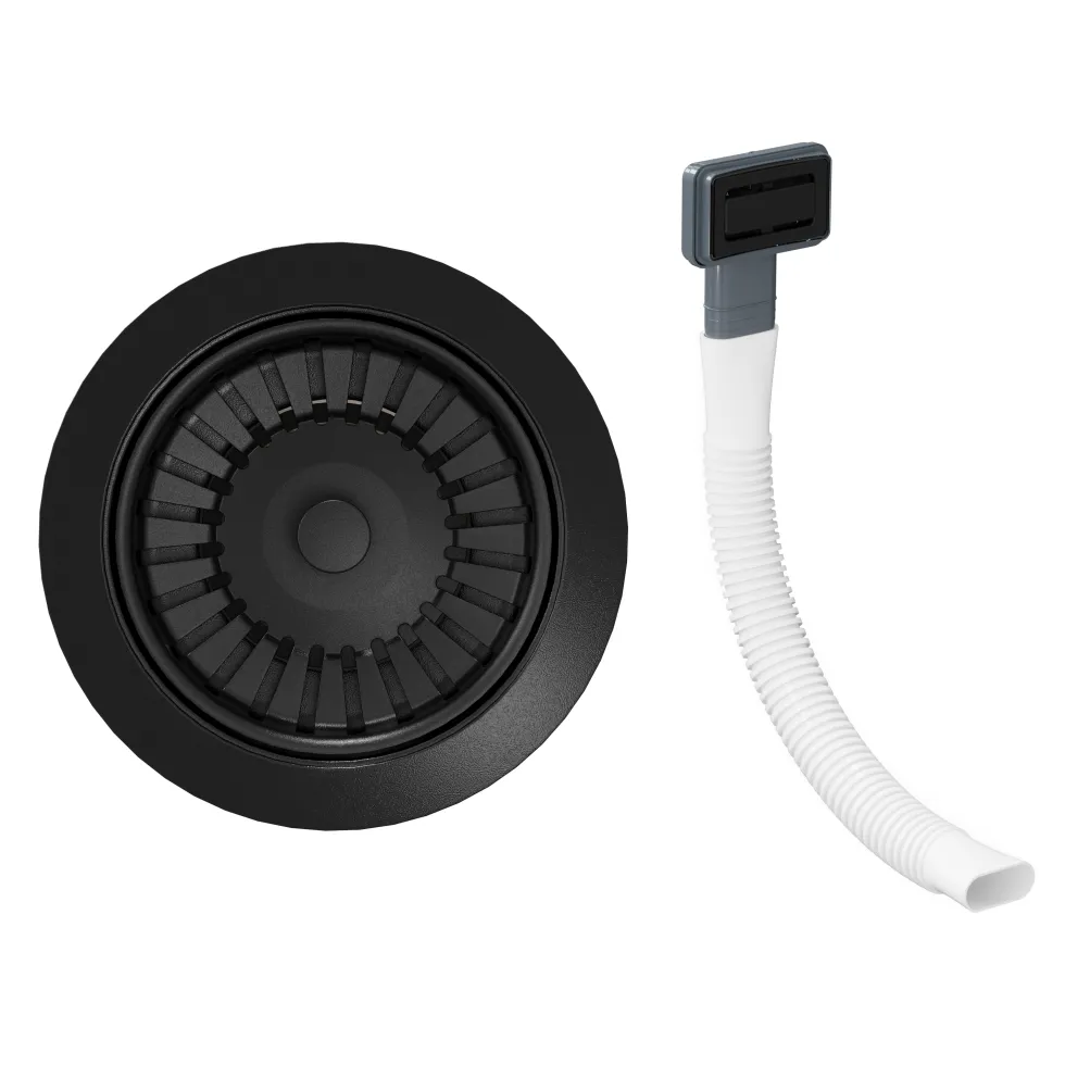 Vellamo Premium 90mm Kitchen Sink Strainer Waste & Rectangular Overflow