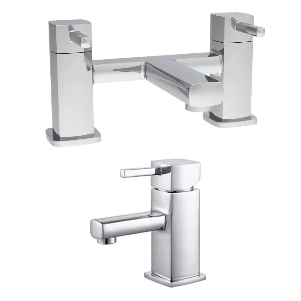 Vellamo Quadro Basin Mixer & Bath Filler Value Pack