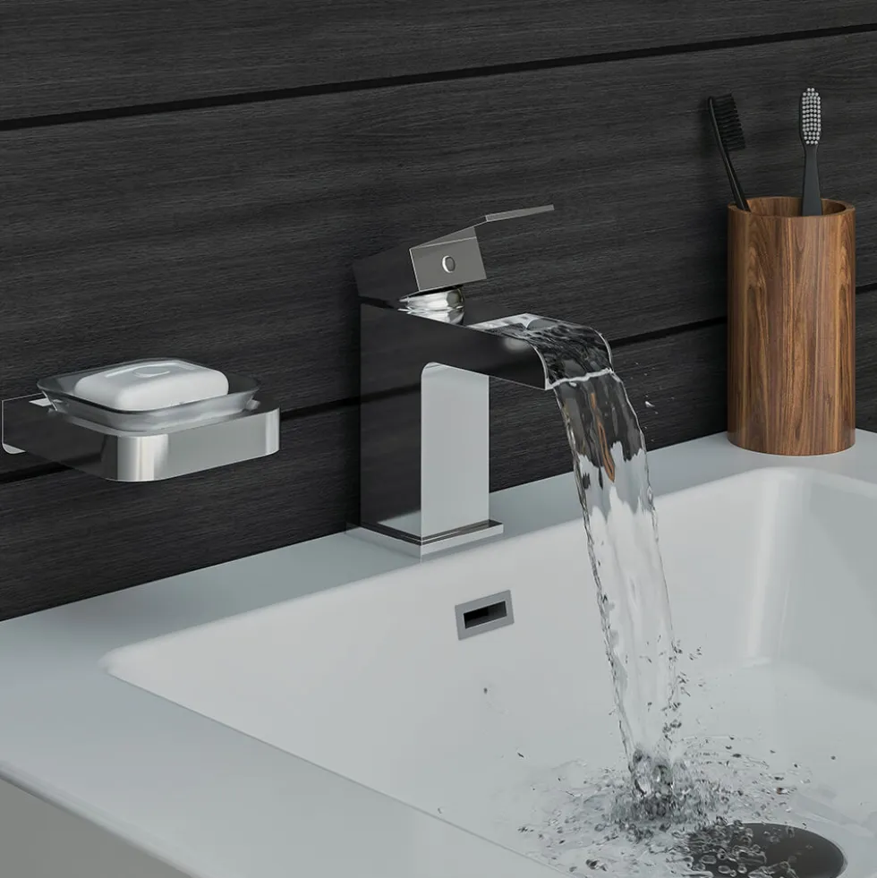 Vellamo Reve Waterfall Basin Mixer & Waterfall Bath Shower Mixer Value Pack