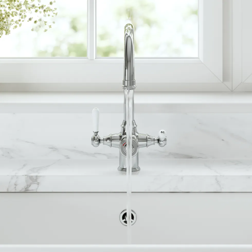 Vellamo Rigel Traditional Cruciform 3-in-1 Instant Boiling Water Tap with Boiler & Filter