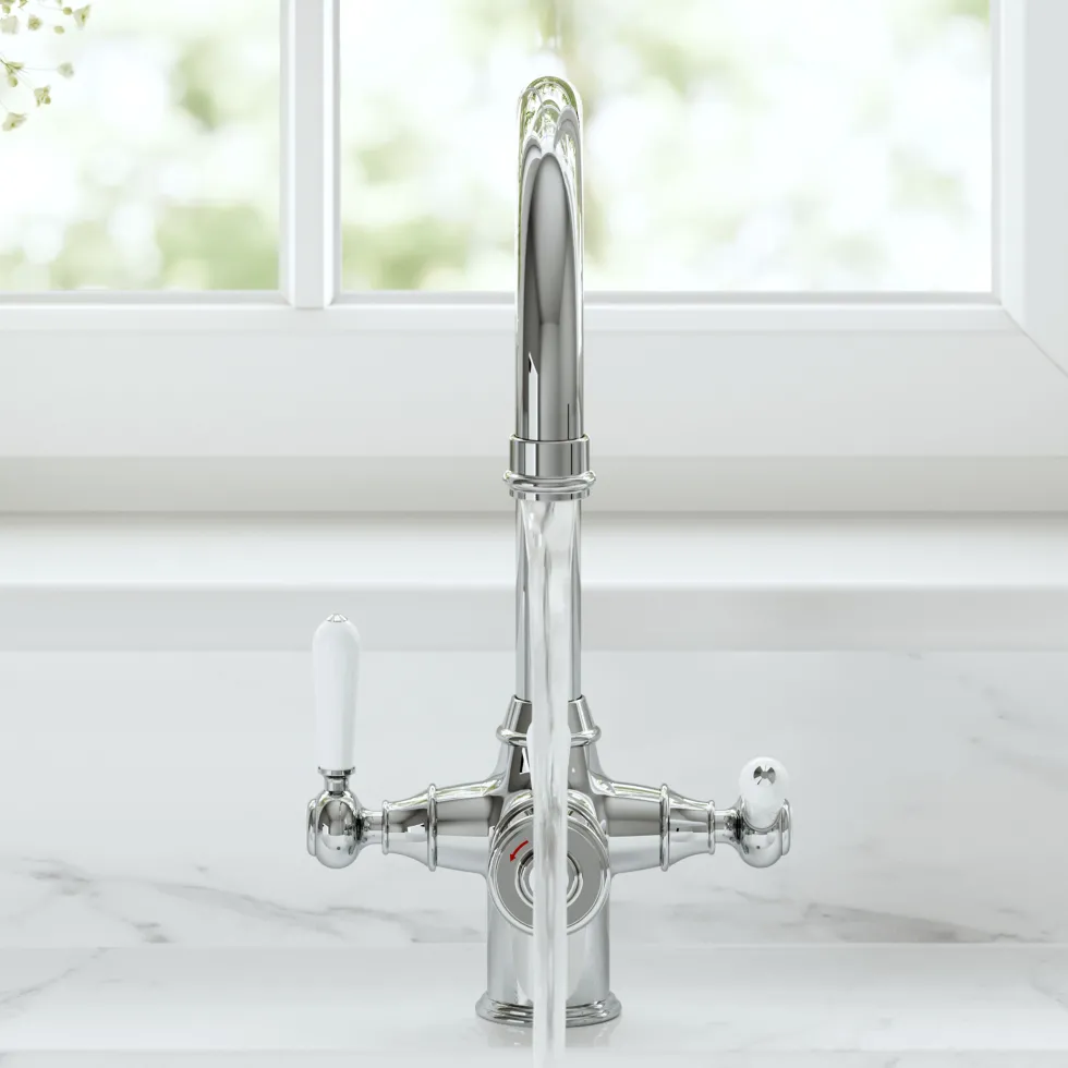 Vellamo Rigel Traditional Cruciform 3-in-1 Instant Boiling Water Tap with Boiler & Filter