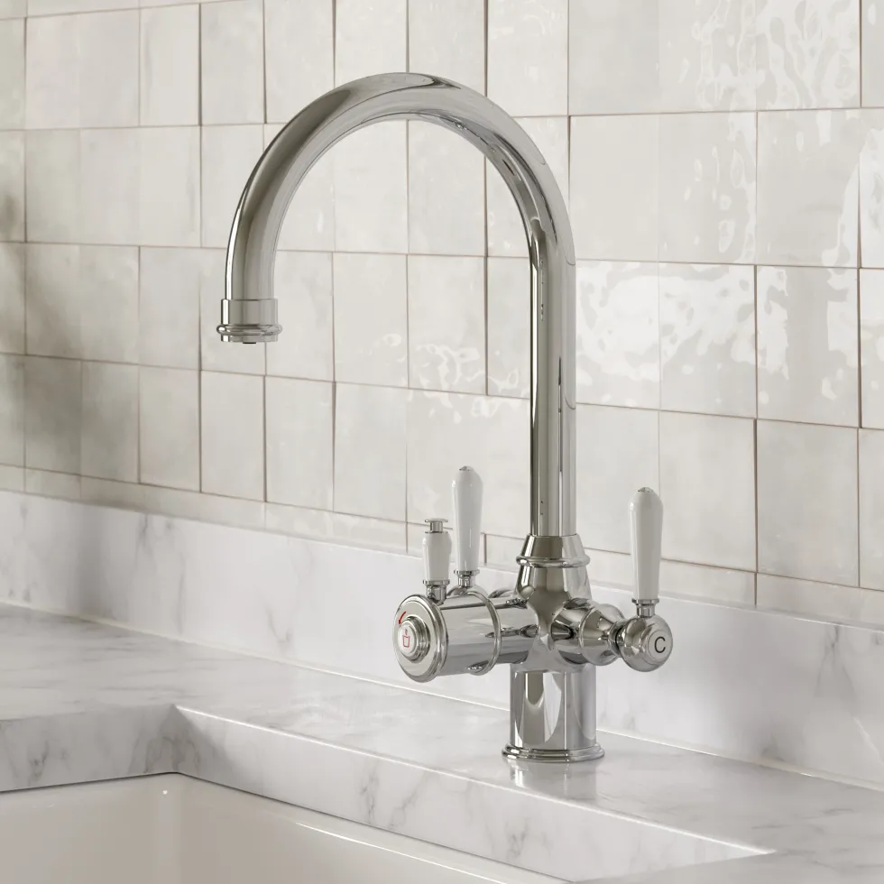 Vellamo Rigel Traditional Cruciform 3-in-1 Instant Boiling Water Tap with Boiler & Filter