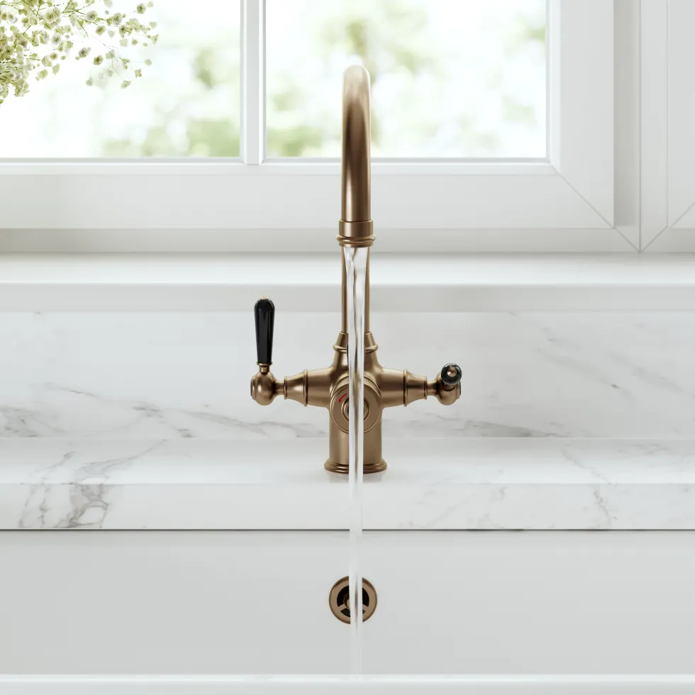 Vellamo Rigel Traditional Cruciform 3-in-1 Instant Boiling Water Tap with Boiler & Filter