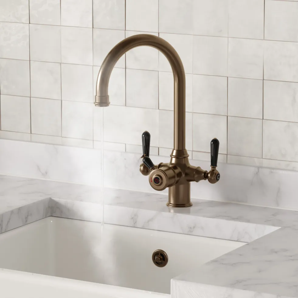 Vellamo Rigel Traditional Cruciform 3-in-1 Instant Boiling Water Tap with Boiler & Filter
