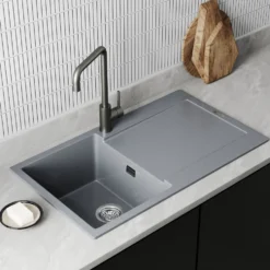 Vellamo Rocca Compact 1 Bowl Granite Composite Inset Kitchen Sink & Waste - 860 x 500mm