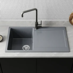 Vellamo Rocca Compact 1 Bowl Granite Composite Inset Kitchen Sink & Waste - 860 x 500mm