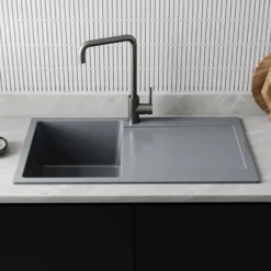 Vellamo Rocca Compact 1 Bowl Granite Composite Inset Kitchen Sink & Waste - 860 x 500mm