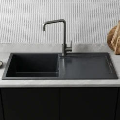 Vellamo Rocca Large 1 Bowl Granite Composite Inset Kitchen Sink & Waste - 1000 x 500mm