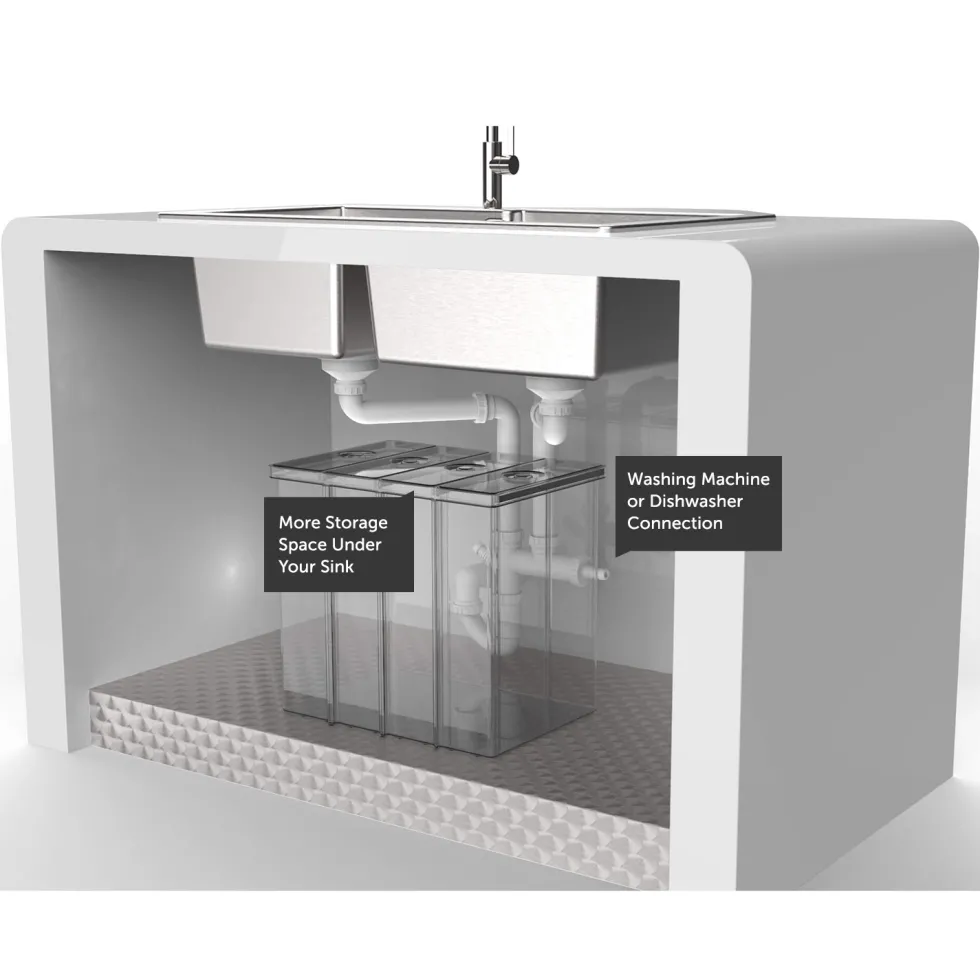 Vellamo Space Saving Double Bowl Plumbing Kit