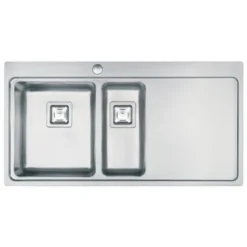 Vellamo Steel Horizon 1.5 Bowl Stainless Steel Kitchen Sink & Waste Kit - 1000 x 520mm